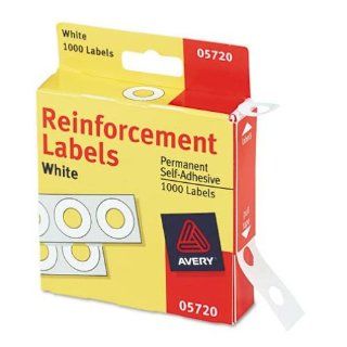 Avery Hole Reinforcements, 1/4 Diameter, White, 1000/Pack, PK   AVE05720  Paper Reinforcements 