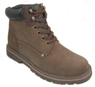 CALDEN   K8888   3 Inches Taller   Height Increasing Elevator Shoes (Nubuck Brown Work Boots) Shoes