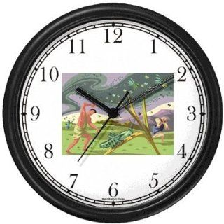 The Plaque of Locusts (The Eight Plague)   Biblical or Bible Religious Themes Wall Clock by WatchBuddy Timepieces (White Frame)  