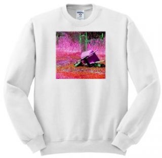 Jos Fauxtographee Outdoor   A wheelbarrow done in pink with pink and orange grass   Sweatshirts Clothing