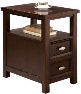 NEW Chairside End Table in Rich Espresso Cappuccino Oversized Drawer   End Tables With Drawers