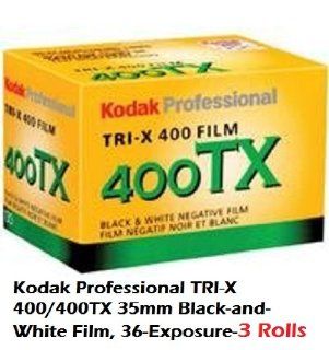 Kodak Professional TRI X 400/400TX 35mm Black and White Film, 36 Exposure 3 Rolls  Photographic Film  Camera & Photo