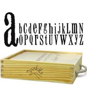 Junkitz Tim Holtz Foam Alphabet Stampz with Wood Storage Box