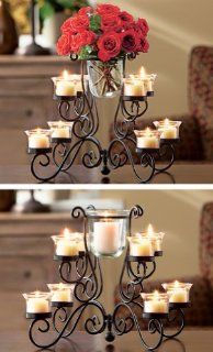 Collections Etc   Decorative Glass Candleholder Centerpiece   Scented Candles