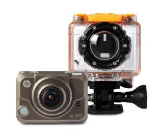 HP 0.83 Inch Action Cam ac200 Waterproof Video Camera with OLED (Grey)  Camera & Photo