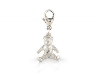 silver teddy bear charm by argent of london