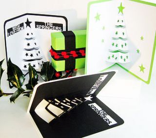 personalised christmas tree pop up card by ruth springer design