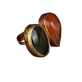 mihrishah agate and green onyx ring by sultanesque