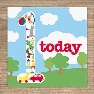 1 today card (available in boy & girl designs and also as a pack of 6 cards) by showler and showler