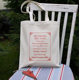 personalised 'valentine' loves bag by andrea fay's