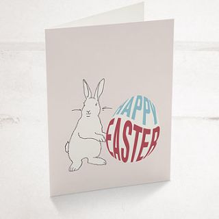 retro bunny easter card by purpose & worth etc