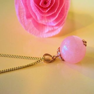 rose gold with rose quartz necklace by bijou gifts