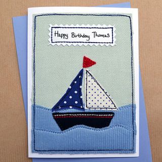 sailing boat handmade boys birthday card by jenny arnott cards & gifts