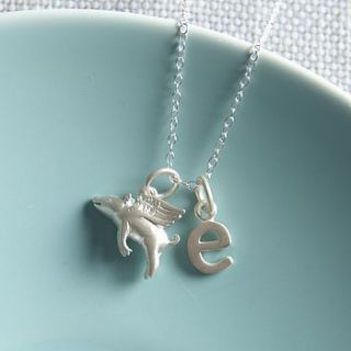 personalised flying pig necklace by lily charmed