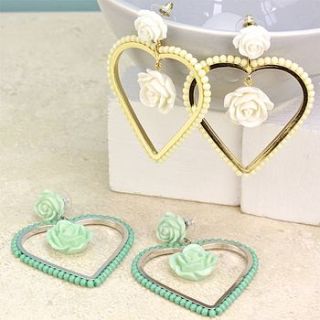 rose and heart earrings by lisa angel