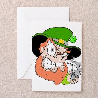 Angry Leprechaun Greeting Cards (Pk of 10) by skree_ations