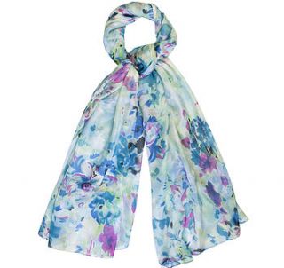 large 'summer garden' pure silk scarf by wonderland boutique