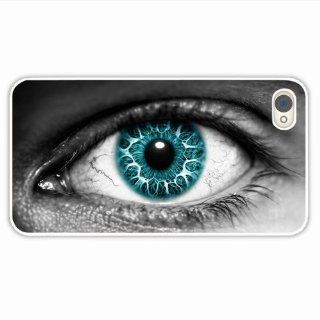 Customize Apple Iphone 4 4S Macro Eye Lens Pupil Eyelashes Of Birthday Present White Case Cover For Everyone Cell Phones & Accessories