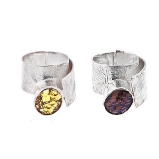 twist cocktail ring with large stone by anne morgan contemporary jewellery