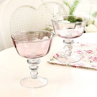 vintage pink dessert goblet by dibor