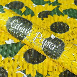 sunflower 100% plantable wrapping paper by eden's paper