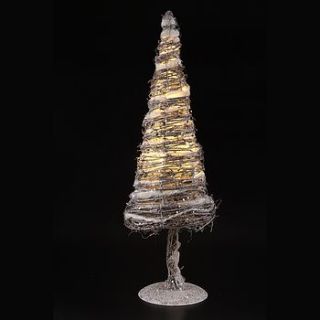 rattan christmas tree with lights by little red heart