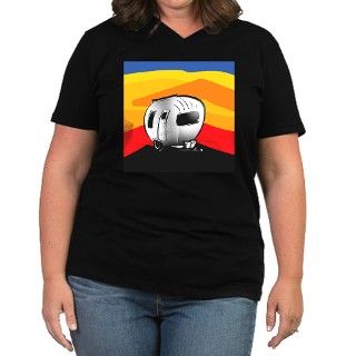 Happy Camper 2 Womens Plus Size V Neck Dark T Shi by serendipityshop