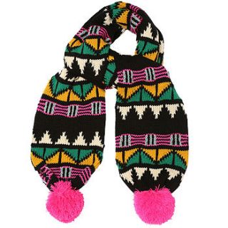 graphic fairisle large scarf by lowie