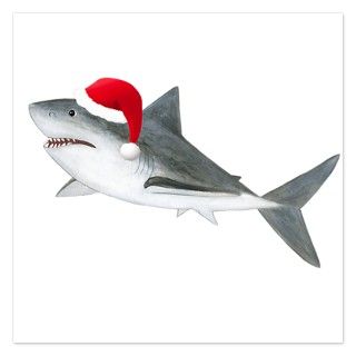 santa shark oval.png Invitations by TotsOFun