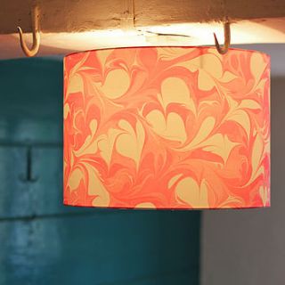 candyfloss hand marbled silk lampshade by whitehorn