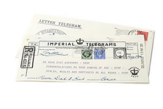 coming of age birthday telegram by imperial telegrams