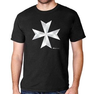 Maltese Cross Black T Shirt by tech_styles