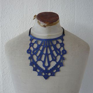 art nouveau inspired leather necklace by afterward by wendy ward