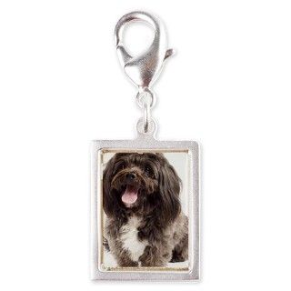 Havanese Dog Standing With M Silver Portrait Charm by Admin_CP70839509