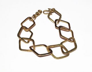 brass diamond link bracelet by exclusive roots