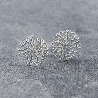 frost sterling silver circular stud earrings by otis jaxon silver and gold jewellery
