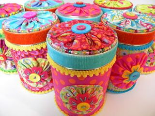 bright recycled storage tin by sugar plum handmade gifts
