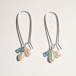 freshwater pearl & birthstone charm earrings by artruly