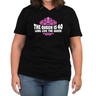 Funny 40th Birthday Womens Plus Size V Neck Dark by eteez