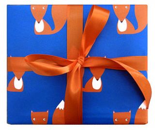fox print wrapping paper by toby tiger