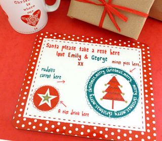 personalised christmas placemat for santa by tillie mint