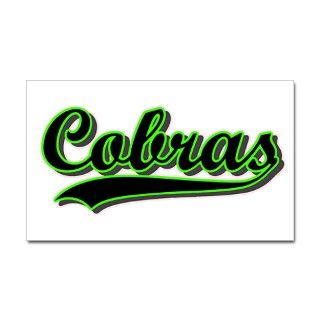 Neon Green Retro Cobras Logo Rectangle Decal by cobrassoftball