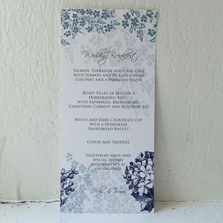 personalised sophie menu by chandler invitations