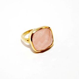 rose quartz square ring by amara amara