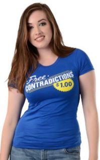 SnorgTees Women's Free Contradictions XL Royal Blue T Shirt Clothing
