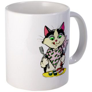 Sushi Hungry Cat Mug by cleverpup