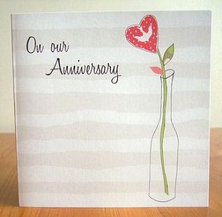 anniversary flower greetings card by greetings cards by natalie turner