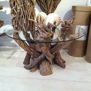 small round driftwood coffee table by karen miller @ devon driftwood designs