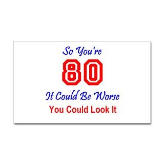 80th Birthday Rectangle Decal by jdpdesigns