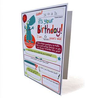 personalised boy's birthday card by tandem green